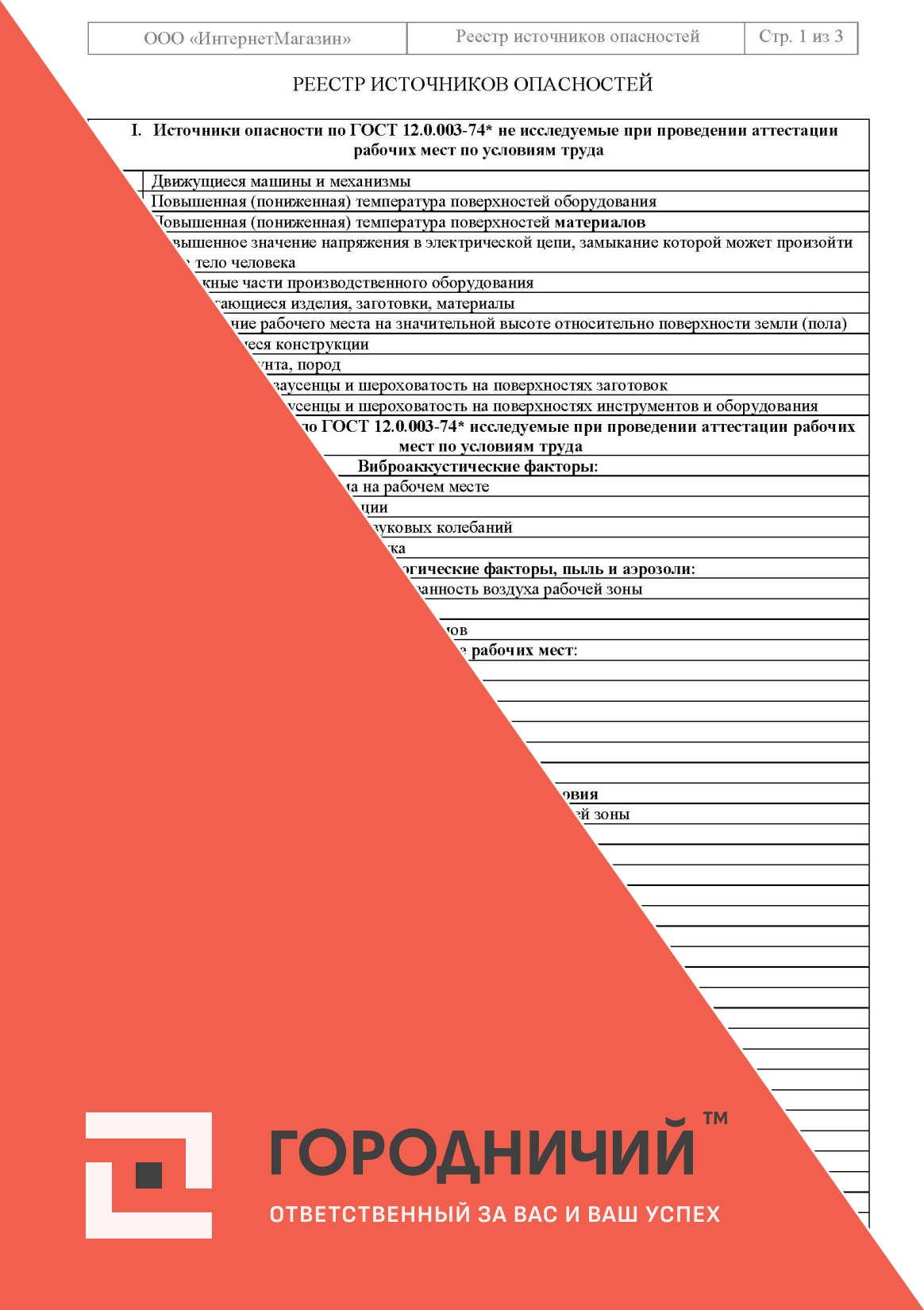 Реестр инсточников опасностей