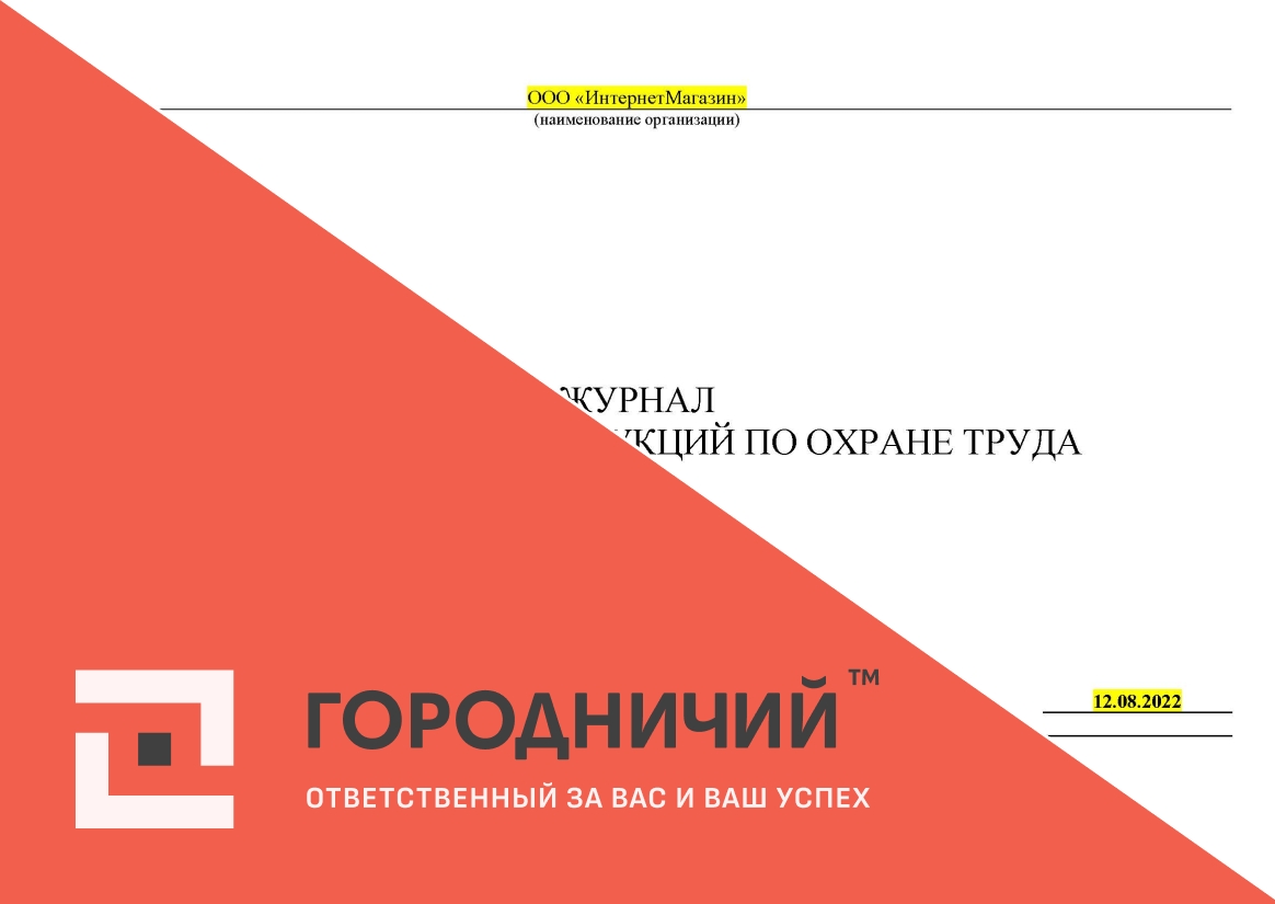 Журнал учета выдачи инструкций по охране труда